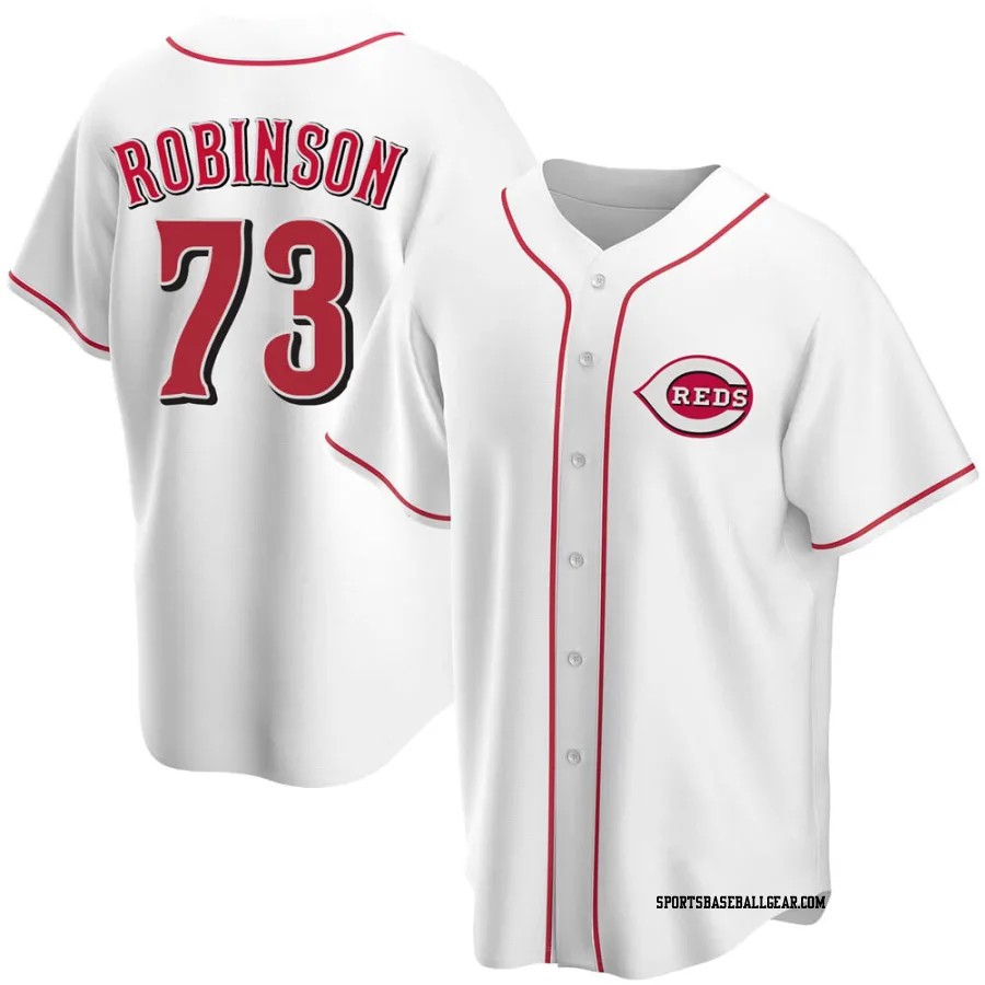 Chuckie Robinson Youth Cincinnati Reds White Replica Home Jersey