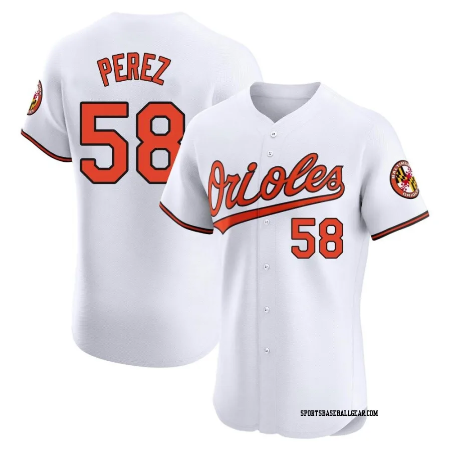 Cionel Perez Men's Baltimore Orioles White Elite Home Jersey