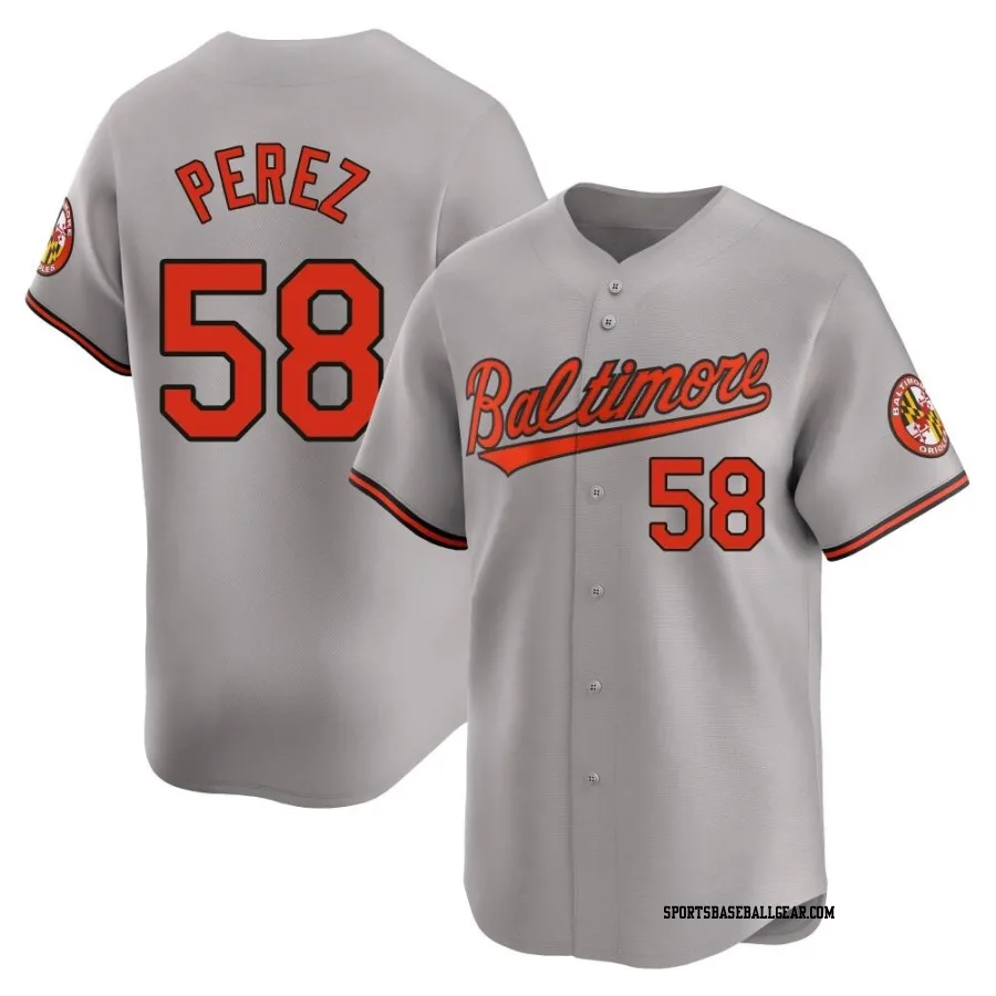 Cionel Perez Youth Baltimore Orioles Gray Limited Road Jersey