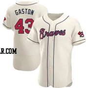 Cito Gaston Men's Atlanta Braves Cream Authentic Alternate Jersey