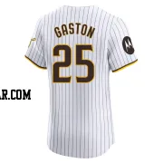 Cito Gaston Men's San Diego Padres White Elite Home Patch Jersey