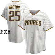 Cito Gaston Men's San Diego Padres White/Brown Replica Home Jersey