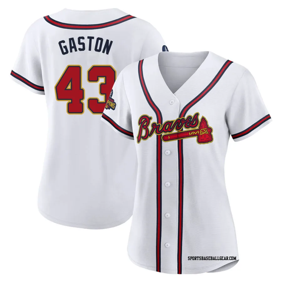 Cito Gaston Women's Atlanta Braves Gold Authentic White 2022 Program Jersey