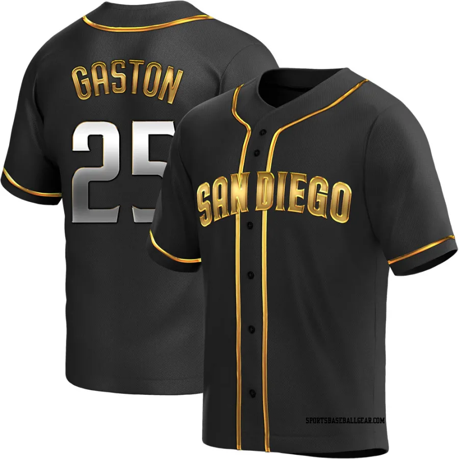 Cito Gaston Youth San Diego Padres Black Golden Replica Alternate Jersey