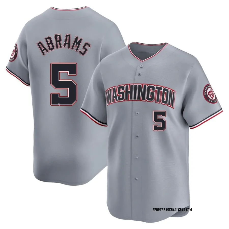 CJ Abrams Youth Washington Nationals Gray Limited Road Jersey