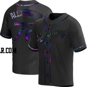 CJ Alexander Men's Kansas City Royals Black Holographic Replica Alternate Jersey