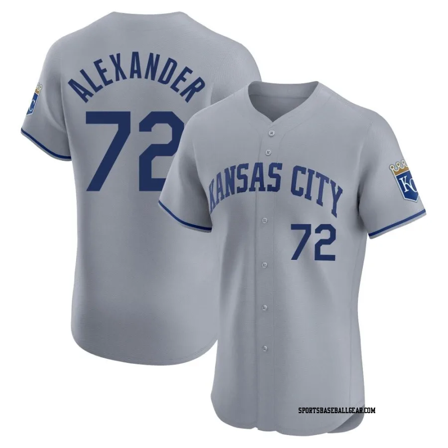 CJ Alexander Men's Kansas City Royals Gray Elite Road Jersey