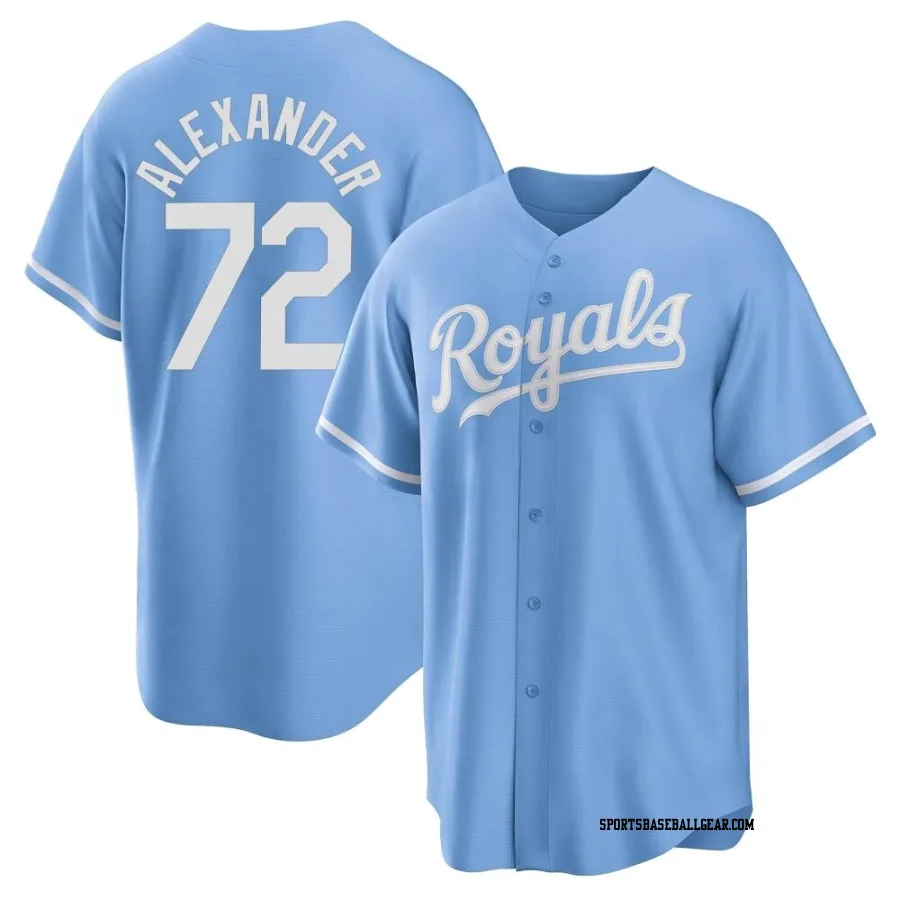 CJ Alexander Men's Kansas City Royals Light Blue Replica 2022 Alternate Jersey