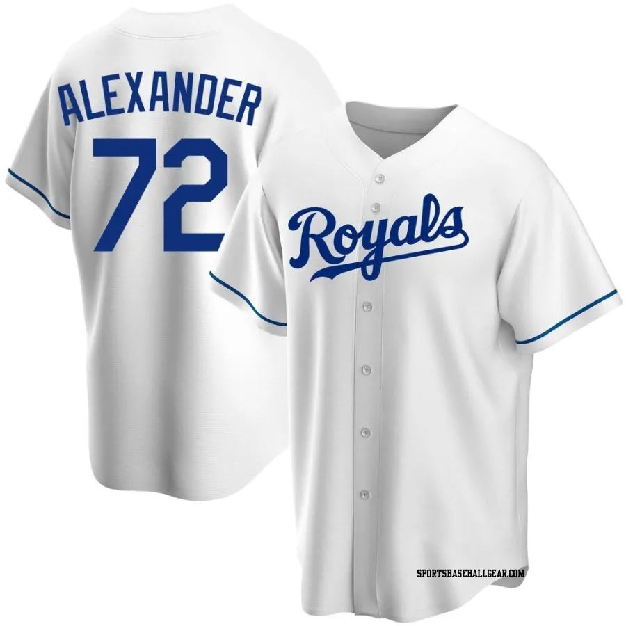 CJ Alexander Men's Kansas City Royals White Replica Home Jersey