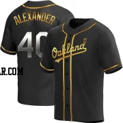 CJ Alexander Men's Oakland Athletics Black Golden Replica Alternate Jersey