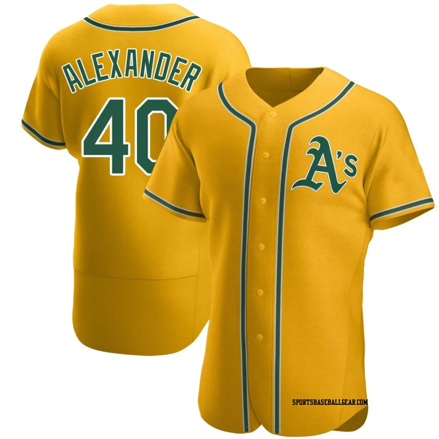 CJ Alexander Men's Oakland Athletics Gold Authentic Alternate Jersey