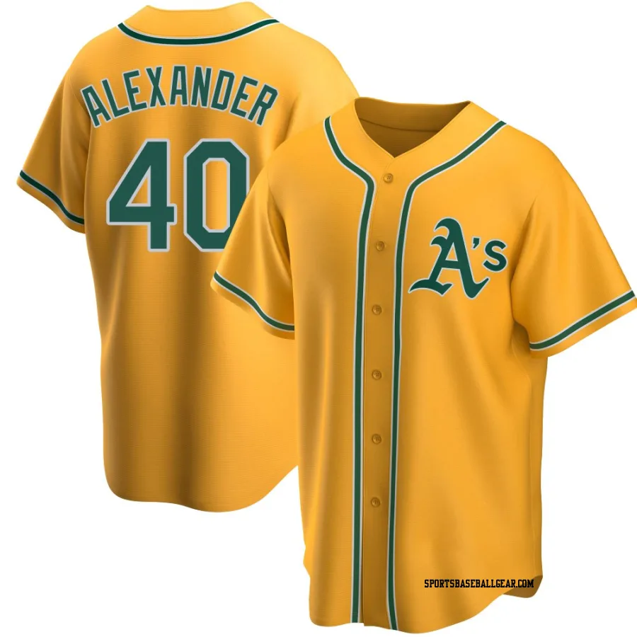 CJ Alexander Men's Oakland Athletics Gold Replica Alternate Jersey