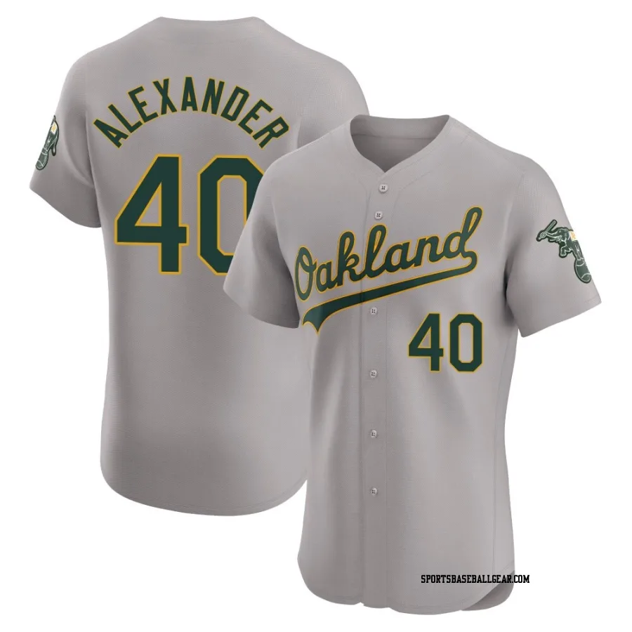 CJ Alexander Men's Oakland Athletics Gray Elite Road Jersey