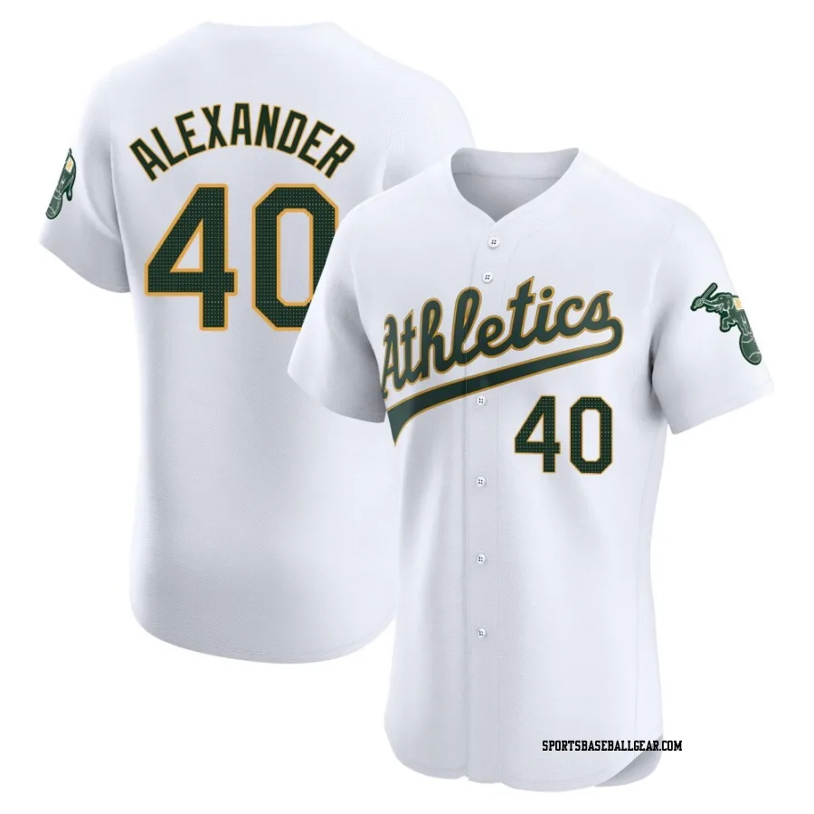 CJ Alexander Men's Oakland Athletics White Elite Home Jersey