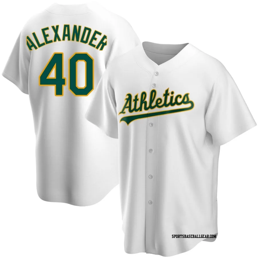 CJ Alexander Men's Oakland Athletics White Replica Home Jersey