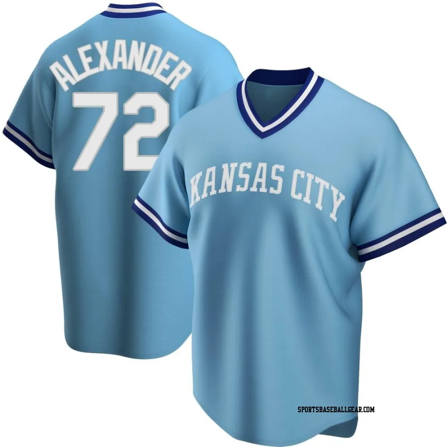 CJ Alexander Youth Kansas City Royals Light Blue Replica Road Cooperstown Collection Jersey