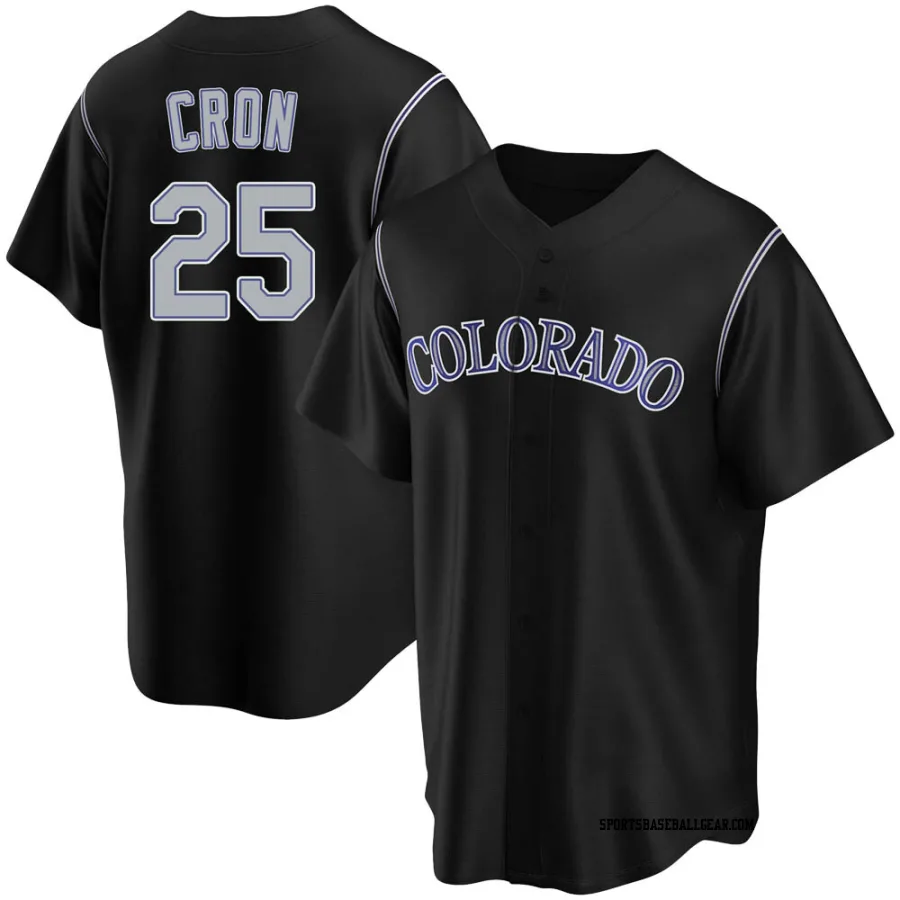 C.J. Cron Men's Colorado Rockies Black Replica Alternate Jersey