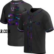 C.J. Cron Men's Los Angeles Angels Black Holographic Replica Alternate Jersey