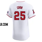 C.J. Cron Men's Los Angeles Angels White Elite Home Patch Jersey