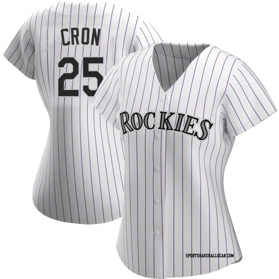 C.J. Cron Women's Colorado Rockies White Replica Home Jersey