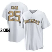 C.J. Cron Youth Colorado Rockies White Game Replica 2022 All-Star Jersey