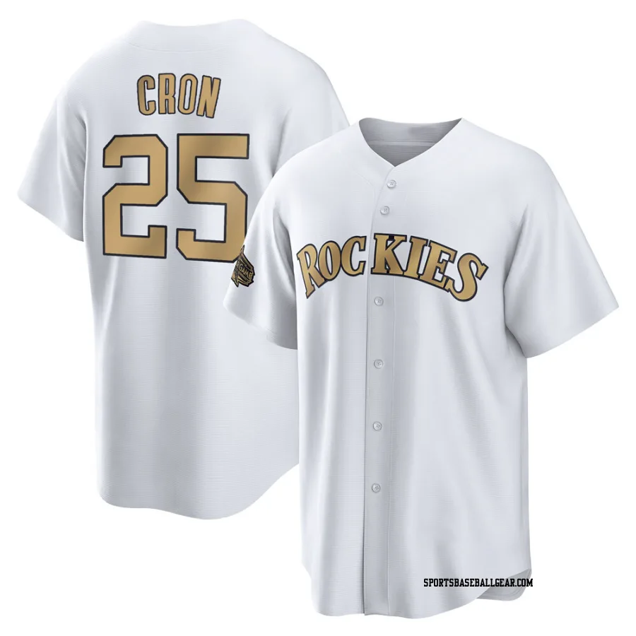 C.J. Cron Youth Colorado Rockies White Game Replica 2022 All-Star Jersey