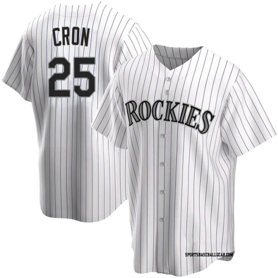 C.J. Cron Youth Colorado Rockies White Replica Home Jersey