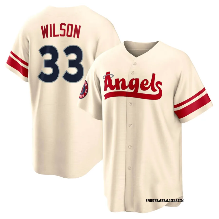 C.J. Wilson Men's Los Angeles Angels Cream Replica 2022 City Connect Jersey