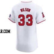 C.J. Wilson Men's Los Angeles Angels White Elite Home Patch Jersey