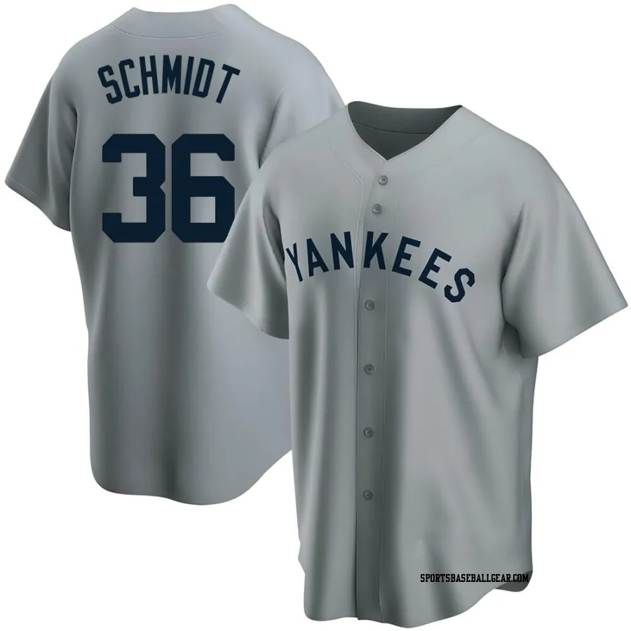 Clarke Schmidt Youth New York Yankees Gray Replica Road Cooperstown Collection Jersey