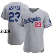 Claude Osteen Men's Los Angeles Dodgers Gray Authentic Away Jersey