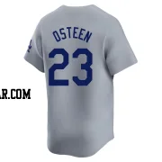 Claude Osteen Men's Los Angeles Dodgers Gray Limited Away Jersey