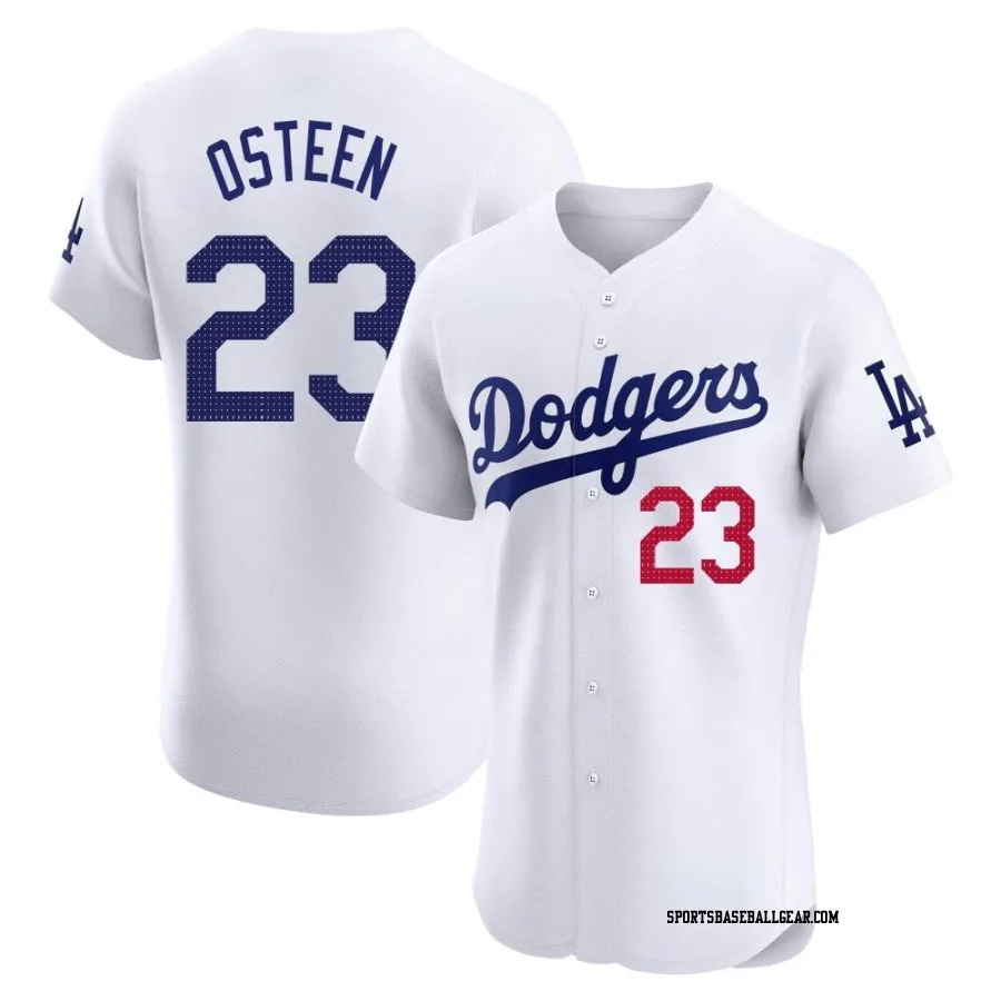 Claude Osteen Men's Los Angeles Dodgers White Elite Home Jersey