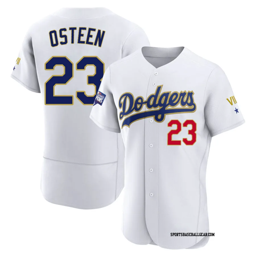 Claude Osteen Men's Los Angeles Dodgers White/Gold Authentic 2021 Gold Program Player Jersey