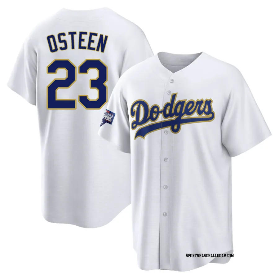 Claude Osteen Men's Los Angeles Dodgers White/Gold Replica 2021 Gold Program Player Jersey