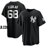 Clay Aguilar Men's New York Yankees Black/White Replica Jersey