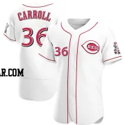 Clay Carroll Men's Cincinnati Reds White Authentic Home Jersey