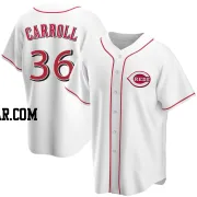 Clay Carroll Men's Cincinnati Reds White Replica Home Jersey