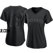 Clay Carroll Women's Cincinnati Reds Black Authentic Pitch Fashion Jersey