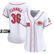 Clay Carroll Women's Cincinnati Reds White Limited Home Jersey