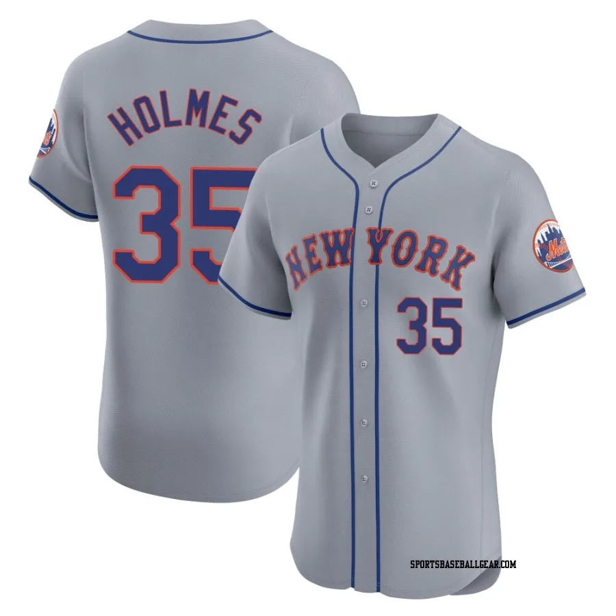 Clay Holmes Men's New York Mets Gray Elite Road Jersey