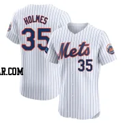 Clay Holmes Men's New York Mets White Elite Home Patch Jersey