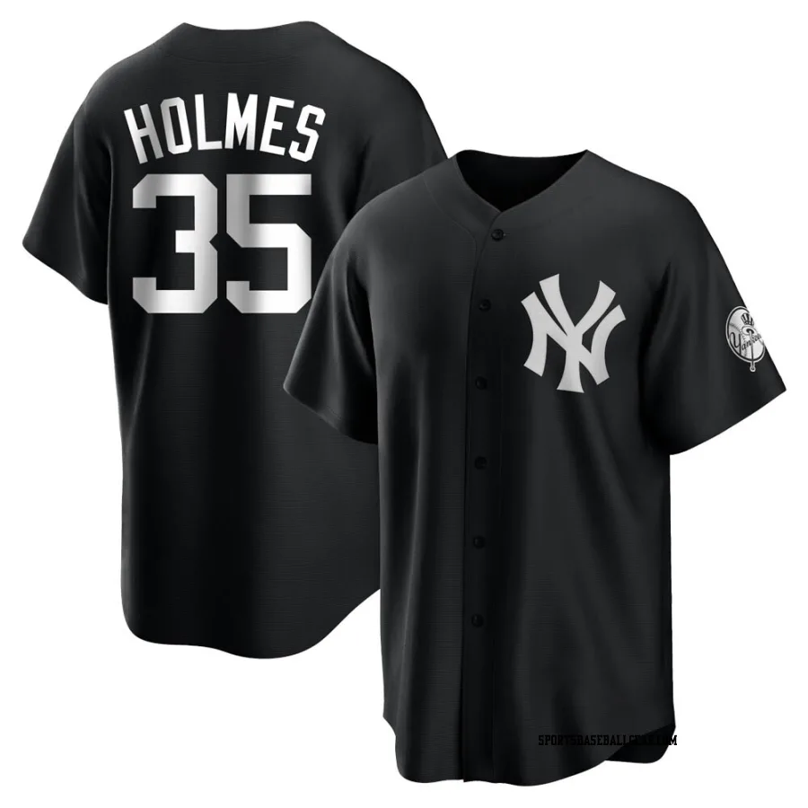 Clay Holmes Men's New York Yankees Black/White Replica Jersey