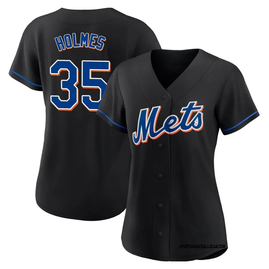 Clay Holmes Women's New York Mets Black Authentic 2022 Alternate Jersey