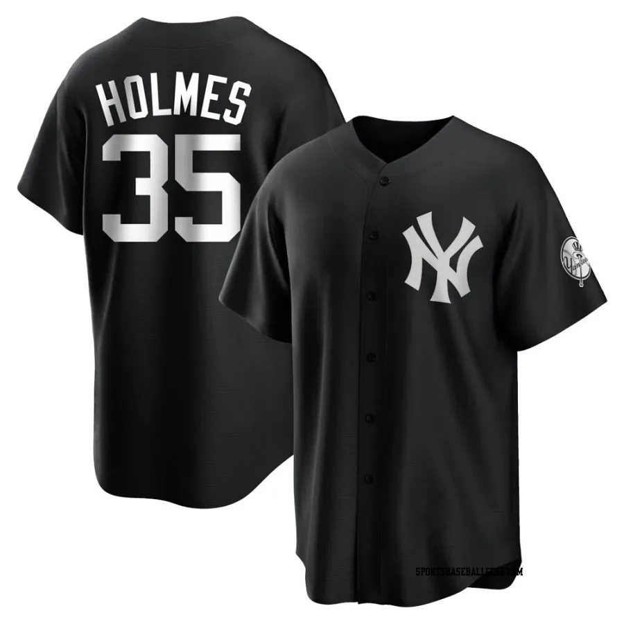 Clay Holmes Youth New York Yankees Black/White Replica Jersey