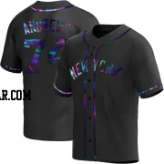 Clayton Andrews Men's New York Yankees Black Holographic Replica Alternate Jersey