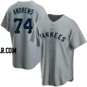 Clayton Andrews Men's New York Yankees Gray Replica Road Cooperstown Collection Jersey