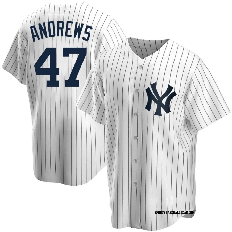 Clayton Andrews Men's New York Yankees White Replica Home Jersey