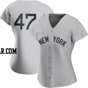 Clayton Andrews Women's New York Yankees Gray Authentic 2021 Field of Dreams Jersey