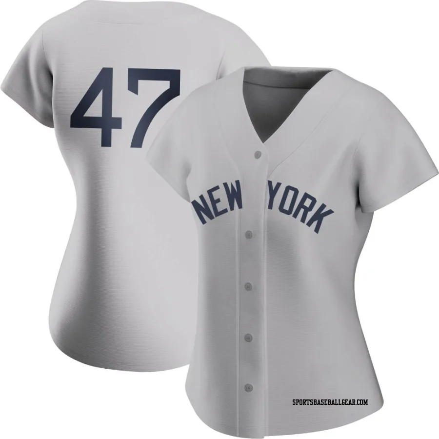 Clayton Andrews Women's New York Yankees Gray Authentic 2021 Field of Dreams Jersey